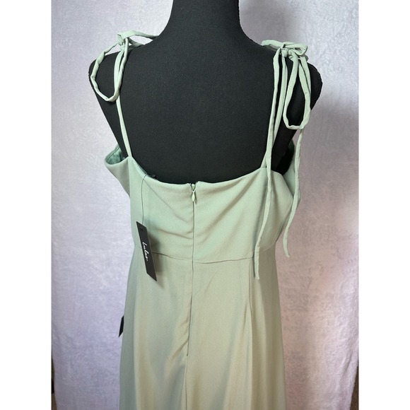Lulus soft green XL spaghetti strap long formal - Picture 5 of 9